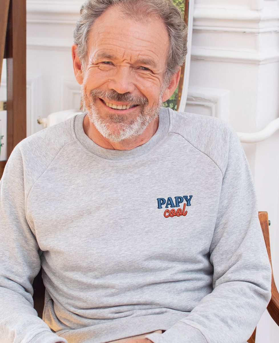Sweatshirt homme Papy cool (brodé) - Cadeaux Papy