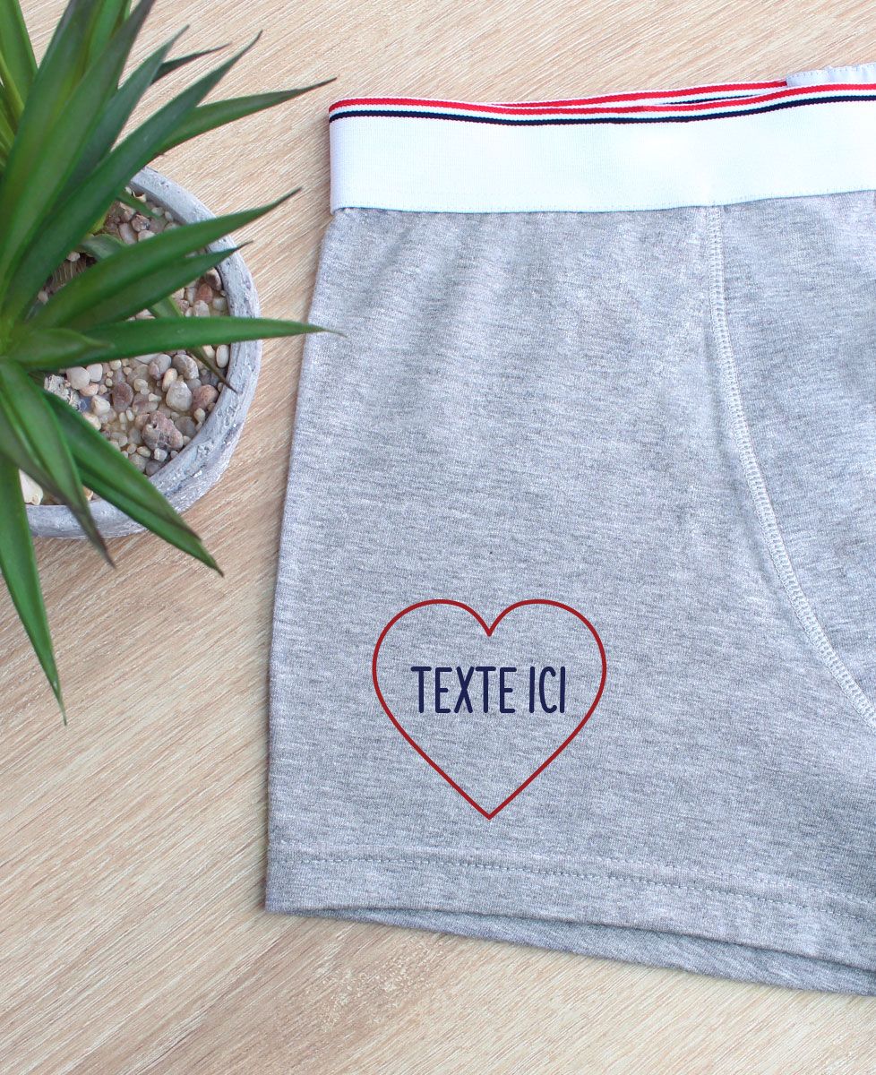 Boxer Grand coeur brodé personnalisé