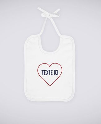 Bavoir Grand coeur brodé personnalisé