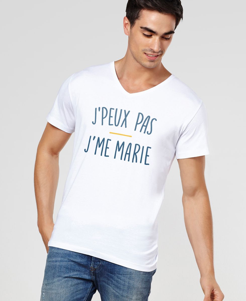 T-shirt homme J'peux pas j'me marie - EVG, Cadeaux Couple, EVJF, Mariage