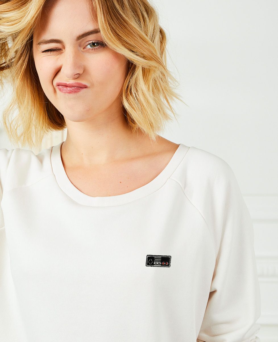 Dames sweatshirt Vintage console controller - Nerds & videospelletjes