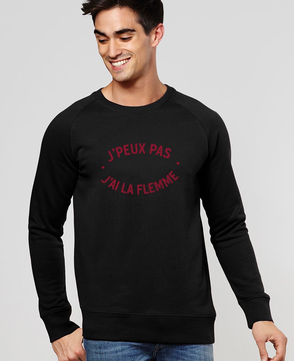 Sweatshirt homme J'peux pas j'ai la flemme