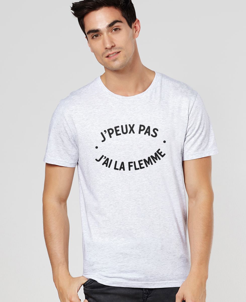 T-Shirt homme J'peux pas j'ai la flemme