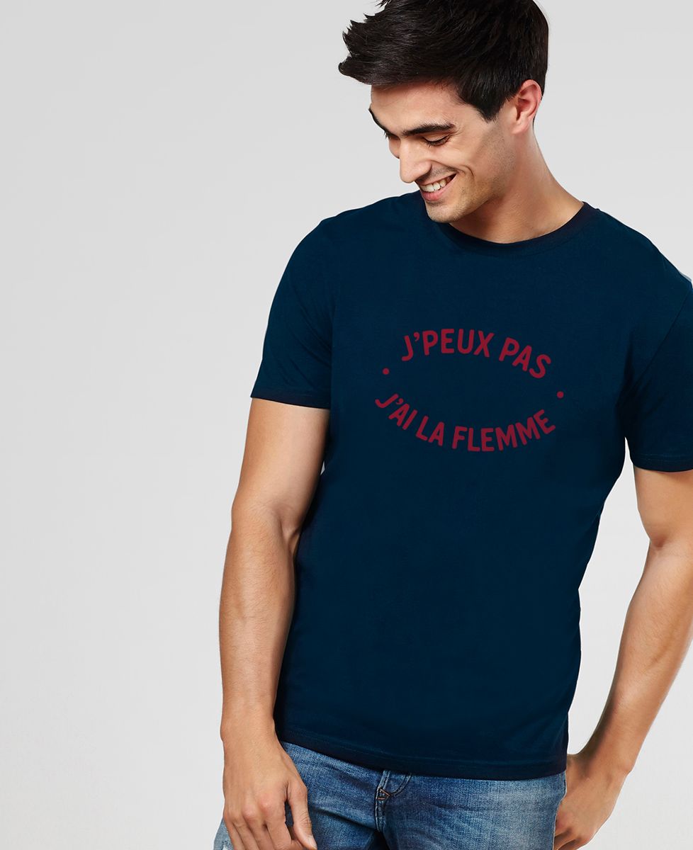 T-Shirt homme J'peux pas j'ai la flemme