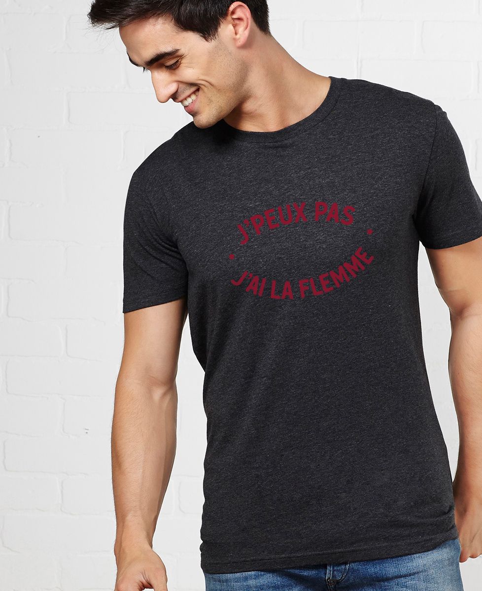 T-Shirt homme J'peux pas j'ai la flemme