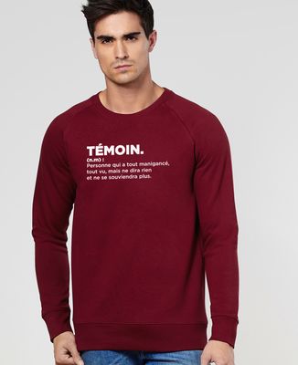Sweatshirt homme Témoin définition