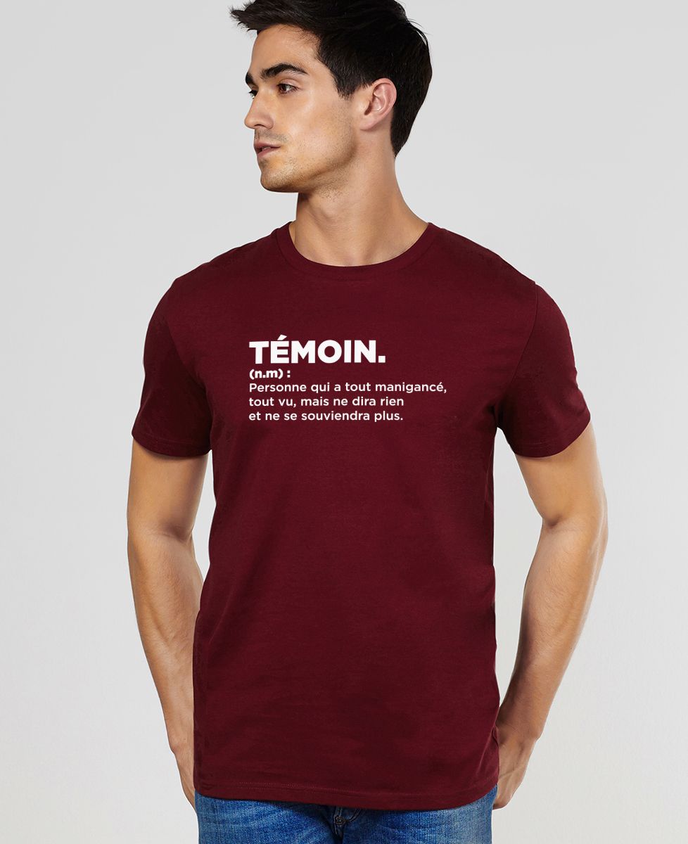 T-Shirt homme Témoin définition