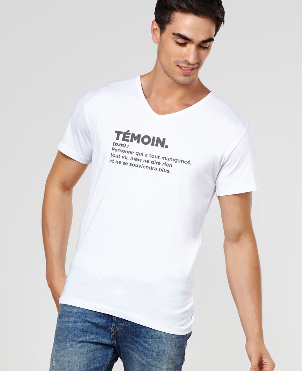 T-shirt homme Témoin définition - EVG, EVJF, Mariage