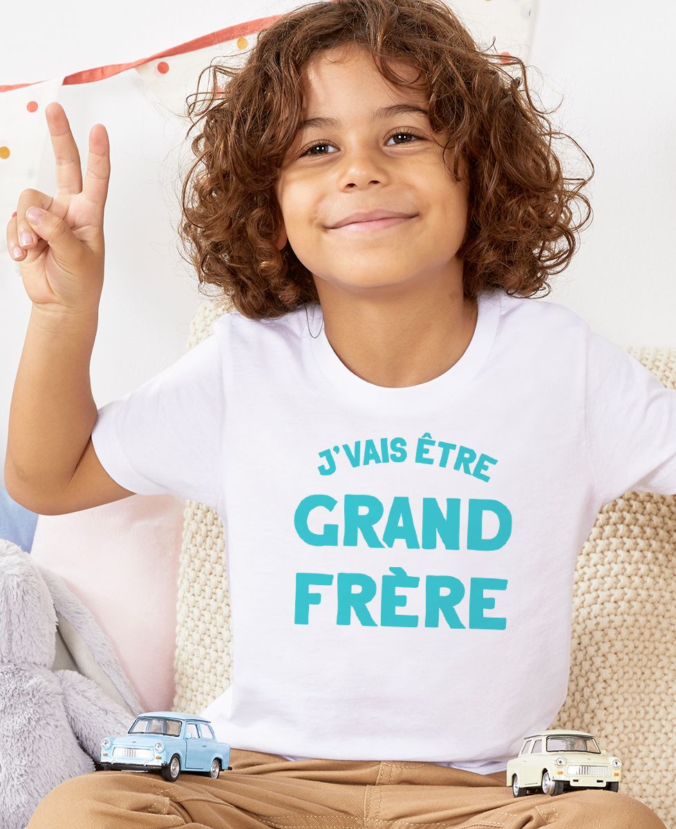 T-shirt enfant J'vais être grand frère - Cadeaux Frère