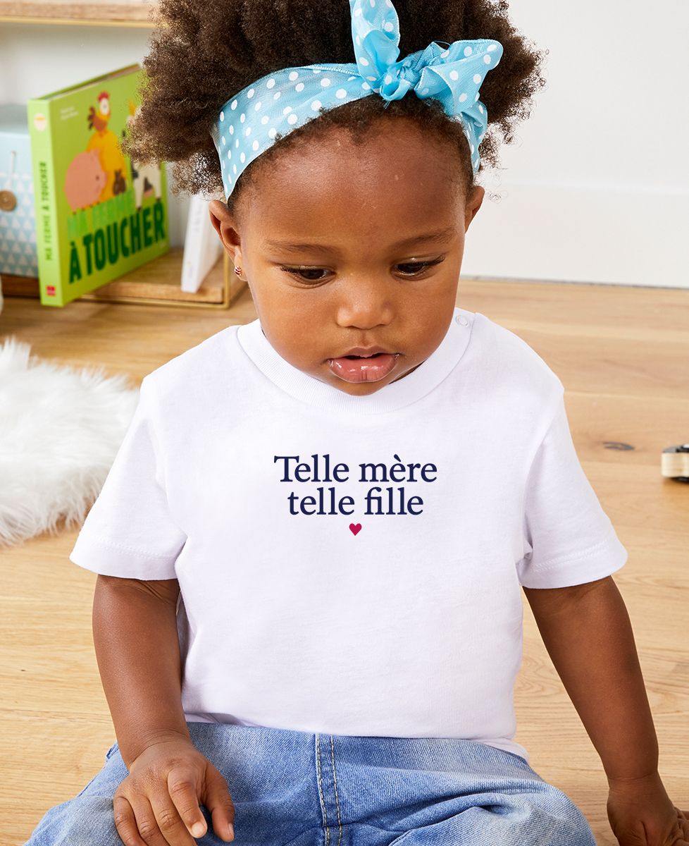 T-shirt bébé Telle mère telle fille - Cadeaux Maman, Cadeaux Mamie, Duo assortis