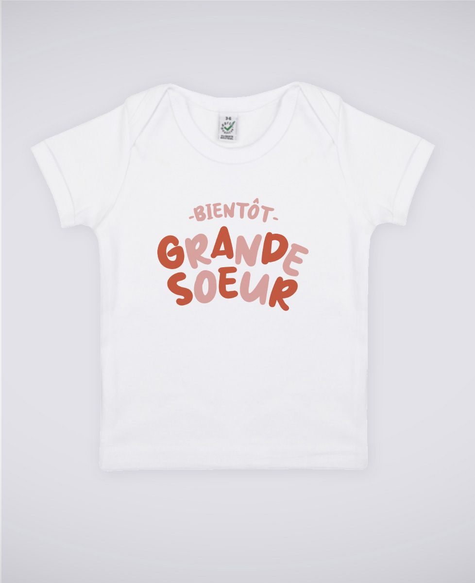 T-shirt bébé Bientôt grande soeur