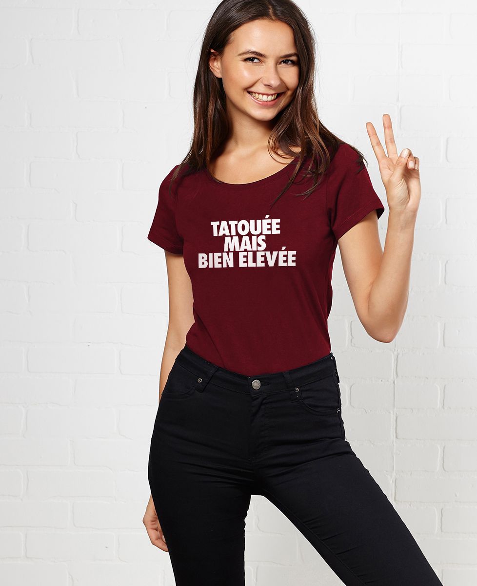 T-Shirt femme Tatouée mais bien élevée