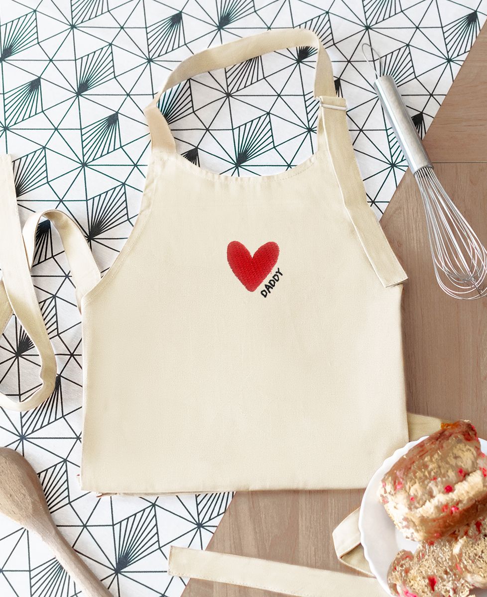 Apron with pocket Big heart daddy - Gifts for Dad