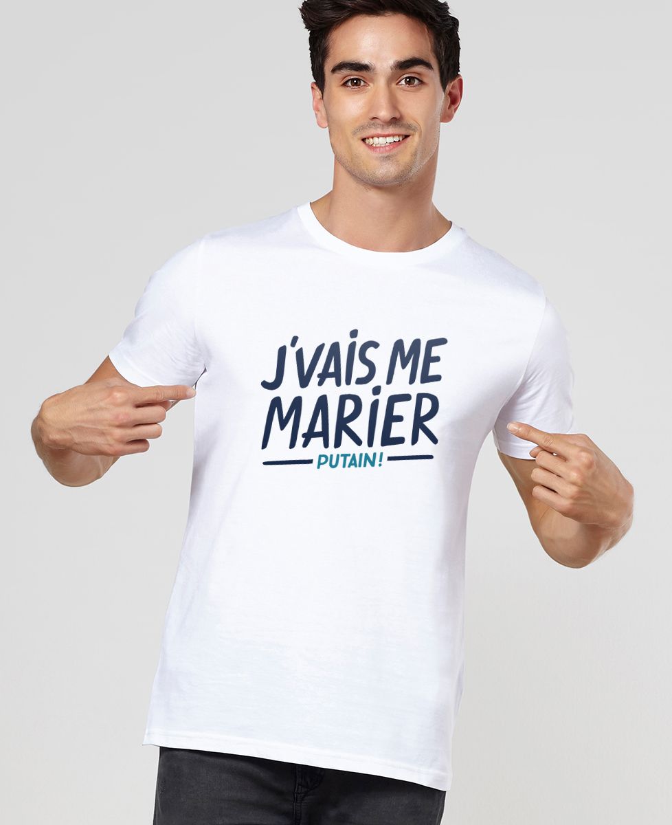 T-shirt homme J'vais me marier putain ! - EVG, EVJF, Mariage