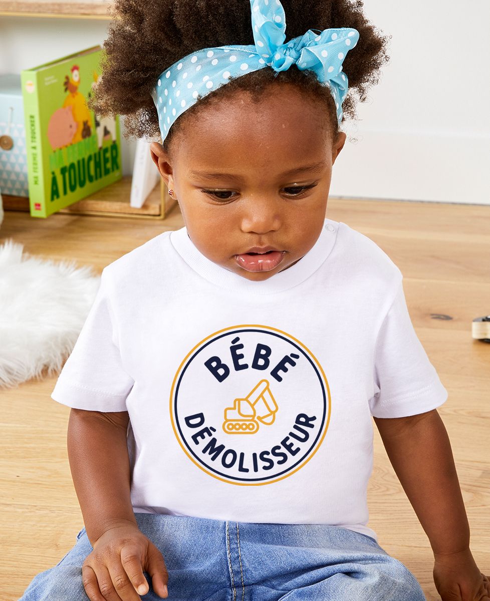 T-shirt bébé Bébé démolisseur - Duo assortis
