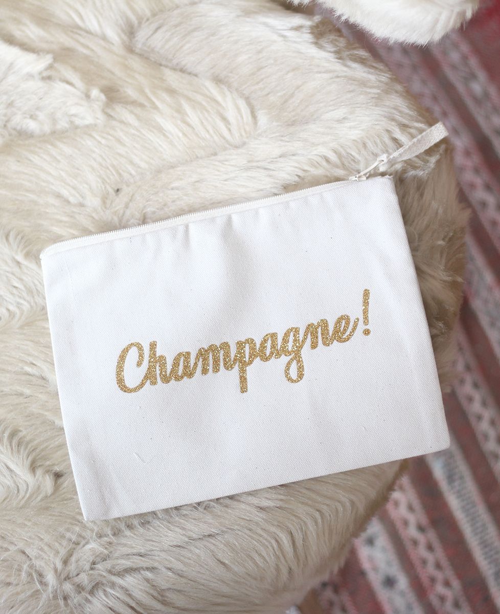 Pochette Champagne ! (Effet paillettes)