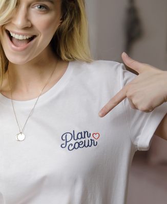 T-Shirt femme Plan coeur (Broderie)