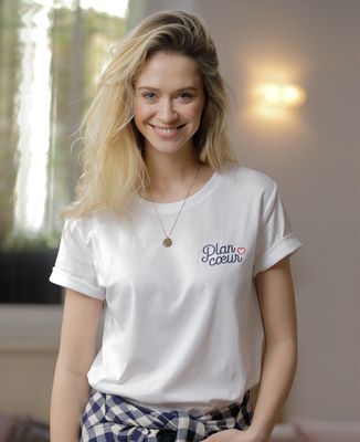 T-Shirt femme Plan coeur (Broderie)