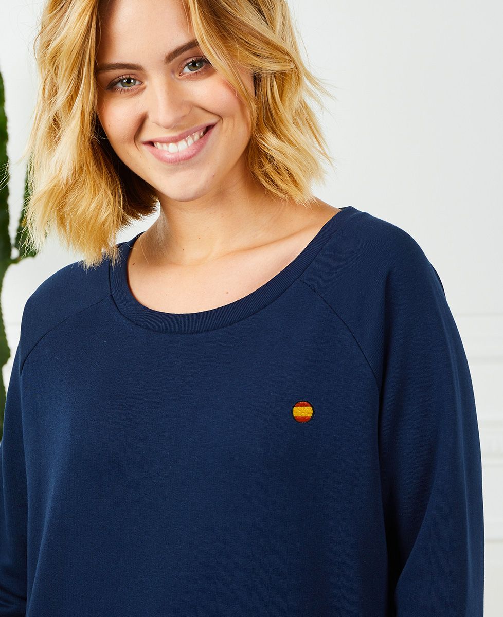 Sudadera de mujer Bandera redonda de España (bordado)