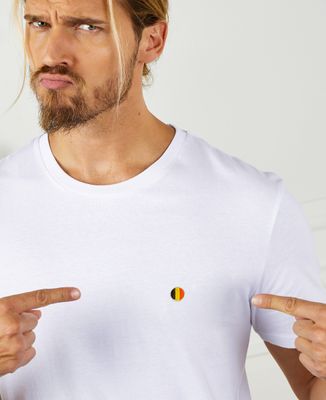 Heren-T-shirt België ronde vlag (Geborduurd)