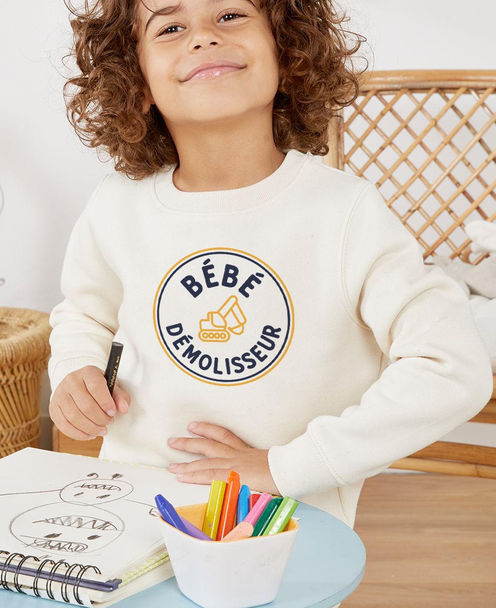 Sweatshirt enfant Papa bricoleur/Bébé démolisseur - Duo assortis