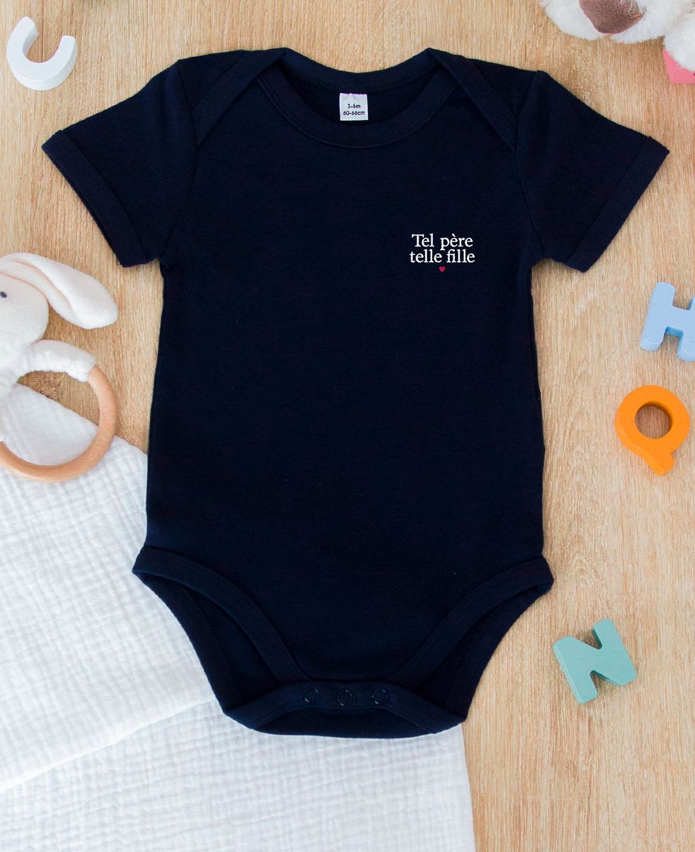 Body Tel père telle fille (brodé) - Cadeaux Maman, Cadeaux Couple, Duo assortis