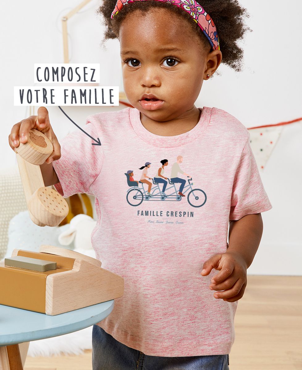 T-Shirt Bébé Famille à vélo personnalisé Monsieur TSHIRT
