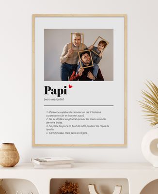 Affiche Papi définition personnalisé - Cadeaux Papy