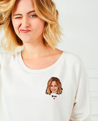 Felpa donna Viso e nome personalizzati - Regali per coppie, Aggiungi le mie foto