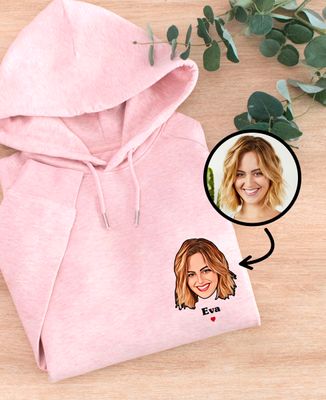 Hoodie per lei Viso e nome personalizzati - Regali per coppie, Aggiungi le mie foto
