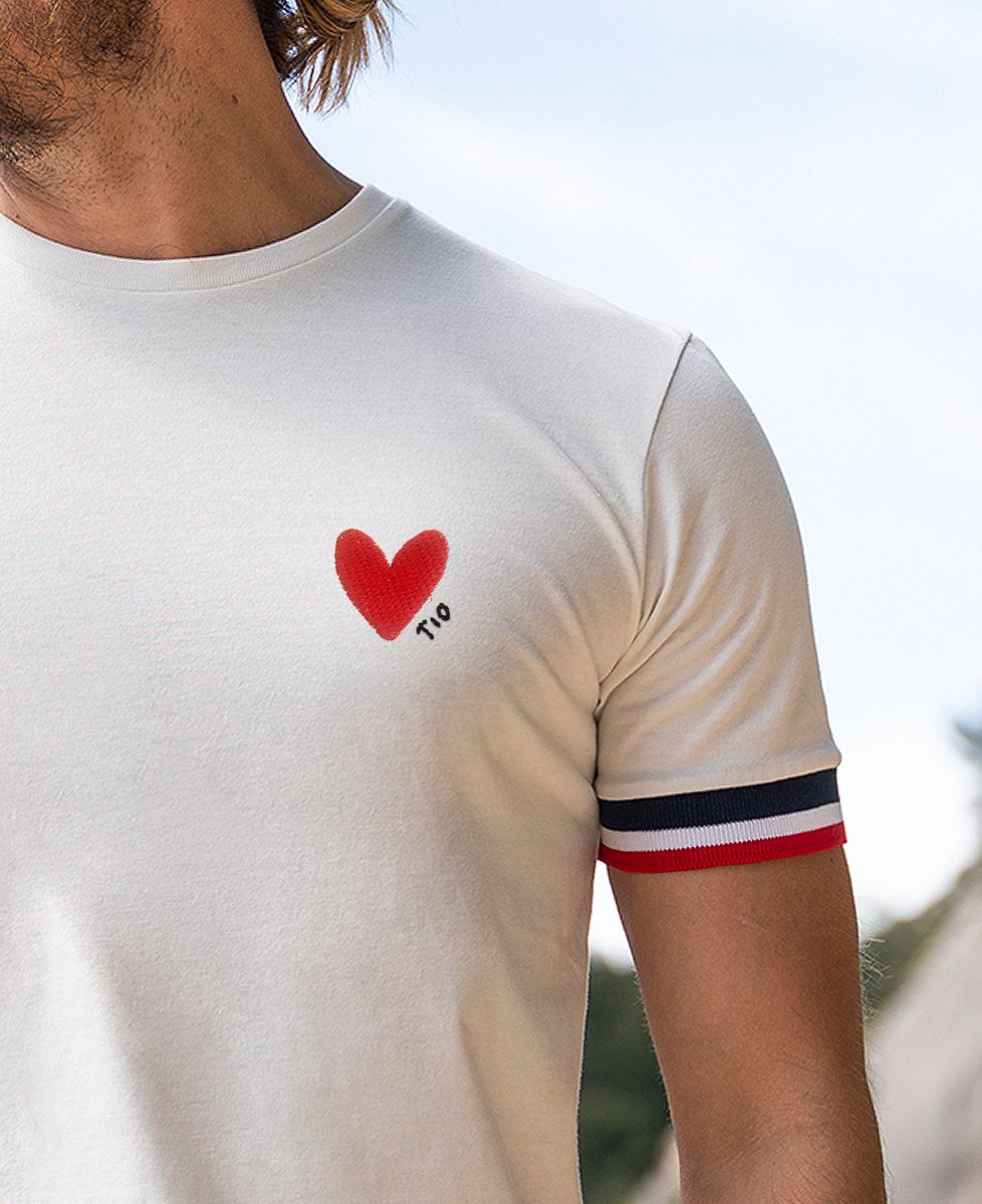 Camiseta reciclada Filgood de hombre Tío de corazón grande (bordado)