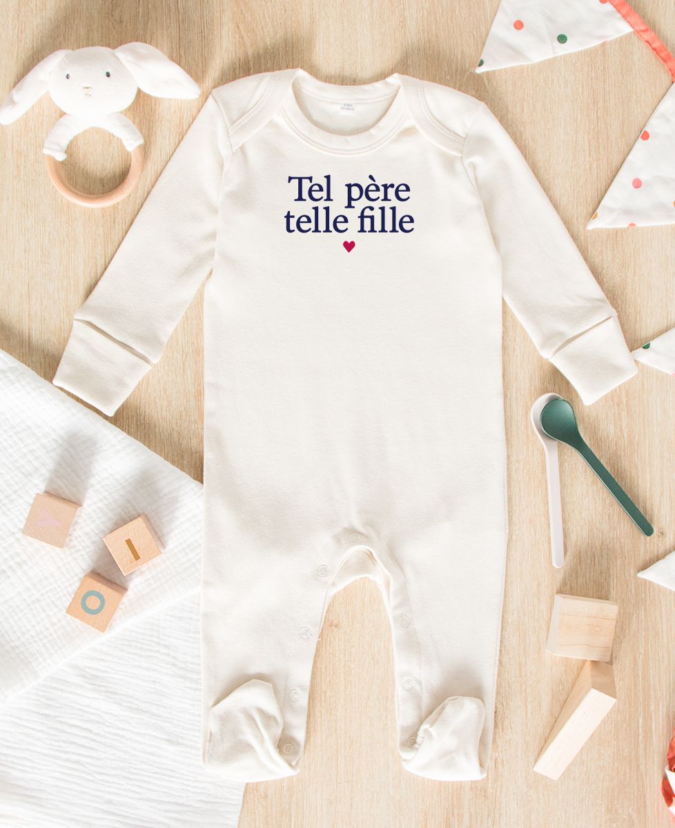 Pyjama bébé Tel père telle fille - Cadeaux Papa, Cadeaux Couple, Duo assortis