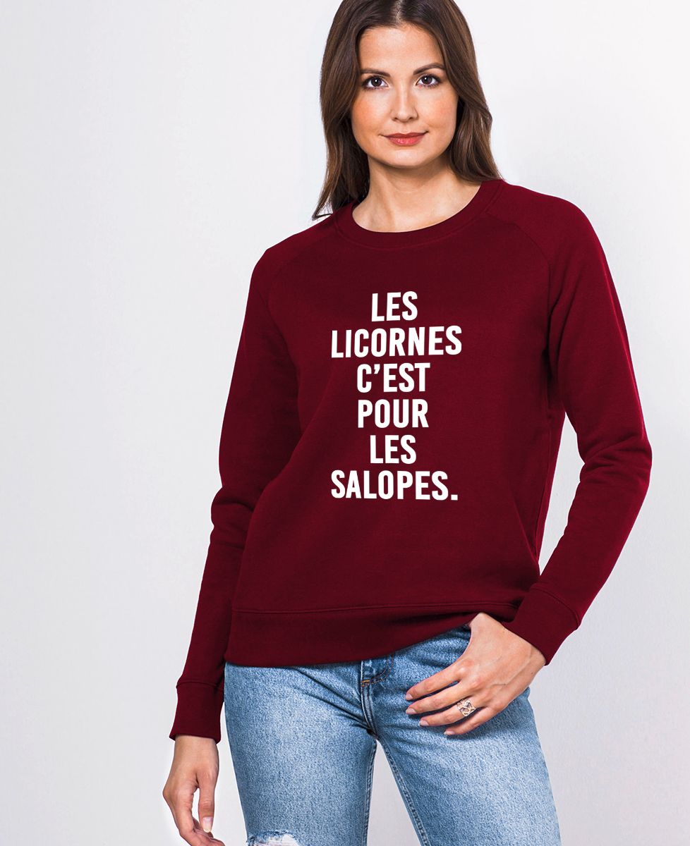 Sweatshirt femme Les licornes c'est pour les salopes