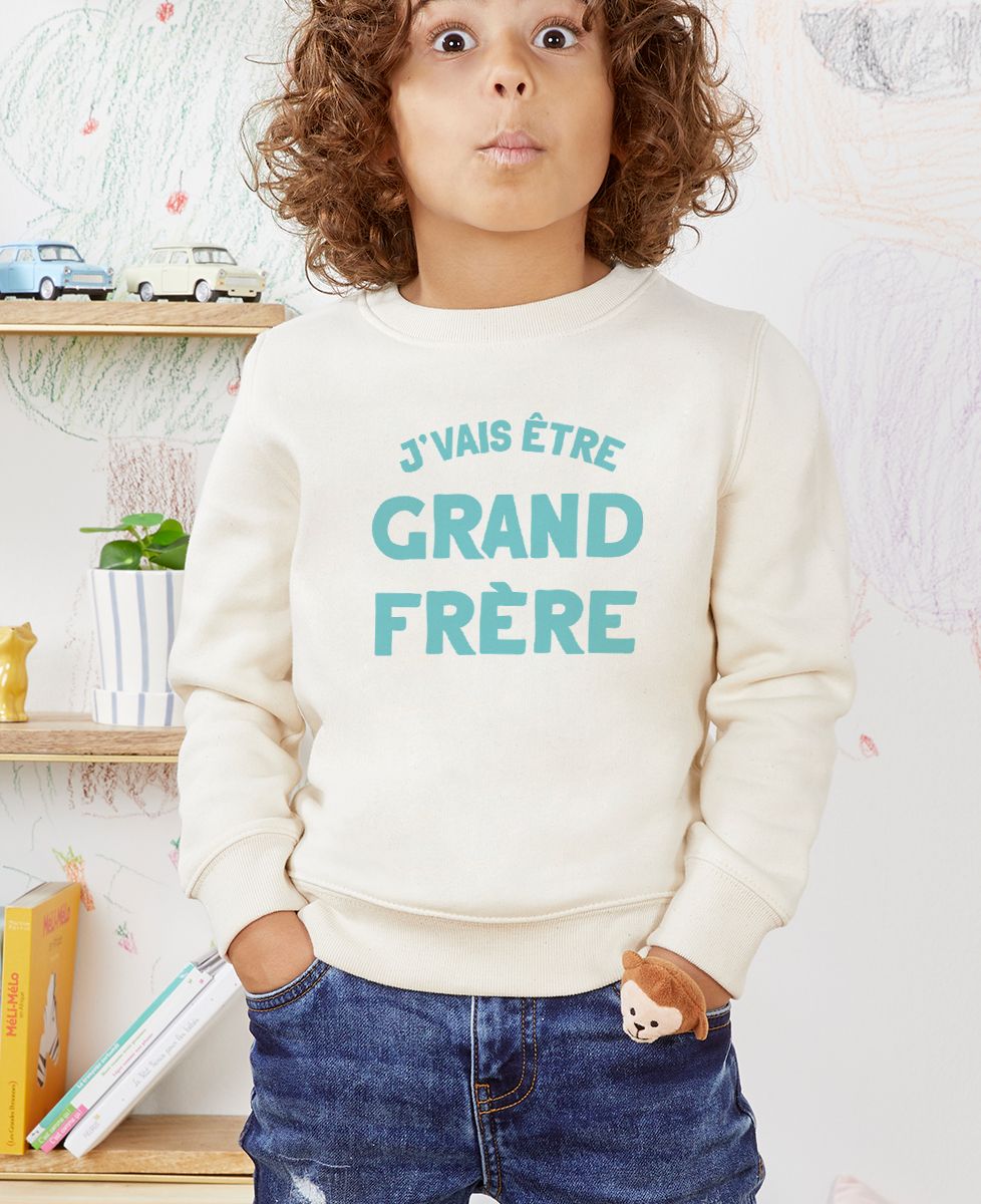 Sweatshirt enfant J'vais être grand frère - Cadeaux Frère