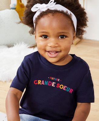T-Shirt "Je Vais Être Grande Soeur 2025" - Coton Doux - Annonce Grossesse - Cadeau Pour Future Grande Sœur