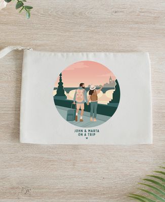 Pouch Customized couple sightseeing - Couple gifts