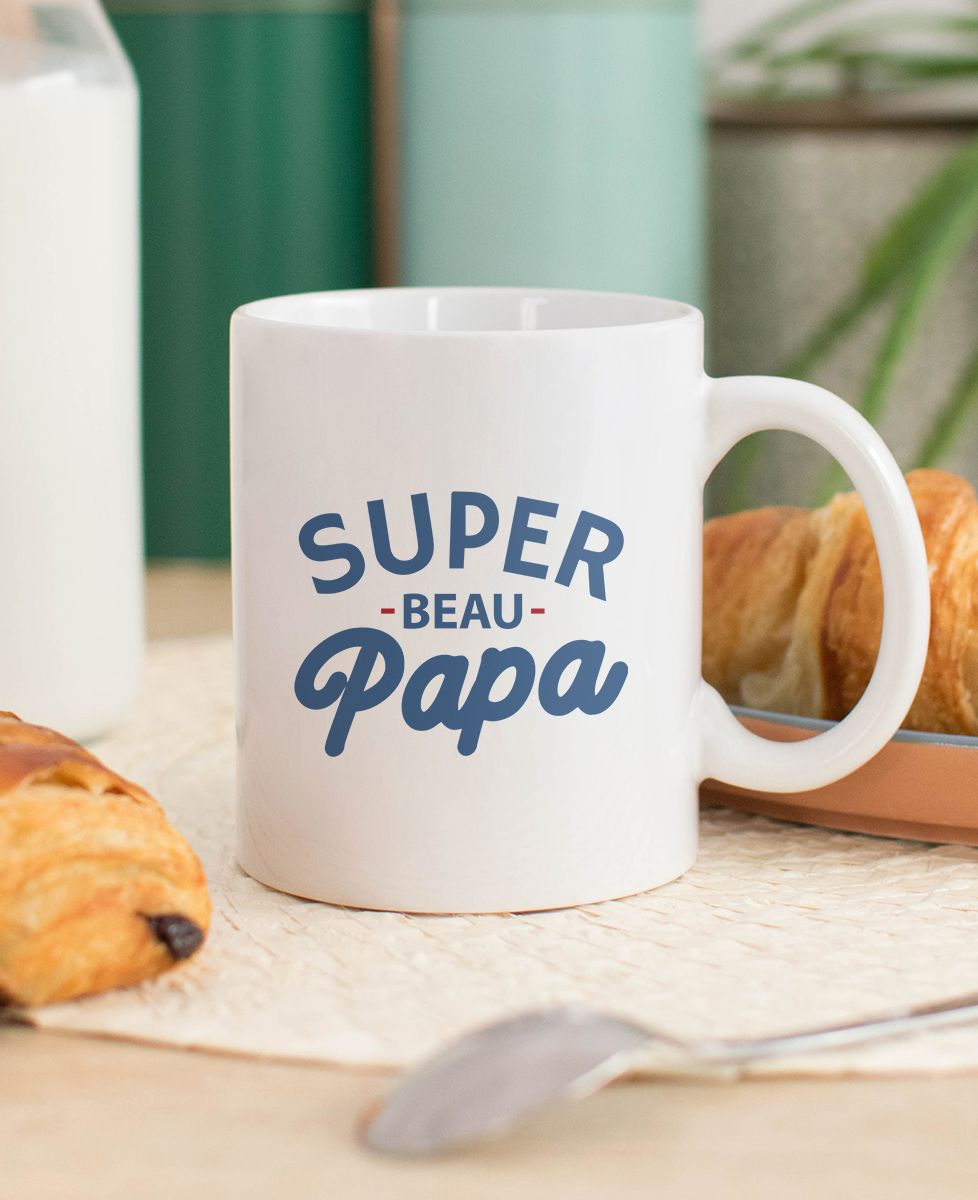 Mug Super beau papa - Sport, Cadeaux Papa, Apéro, Football