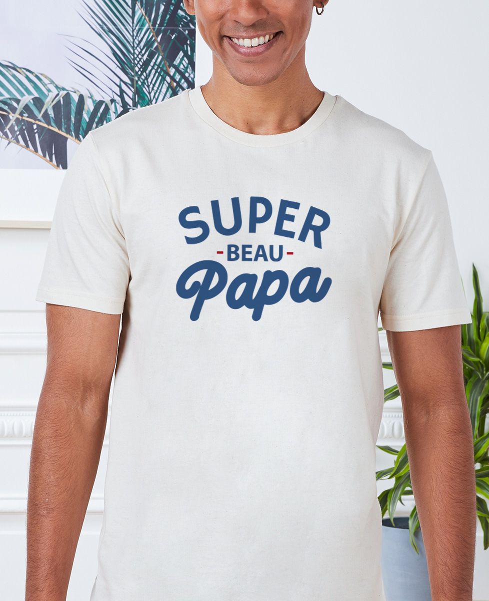 T-shirt homme Super beau papa - Sport, Cadeaux Papa, Apéro, Football