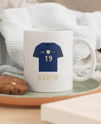 Mug Maillot bleu personnalisé - Sport, Football