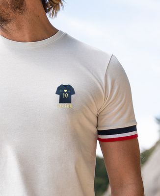 T-shirt homme recyclé Filgood Maillot bleu brodé personnalisé - Sport, Football