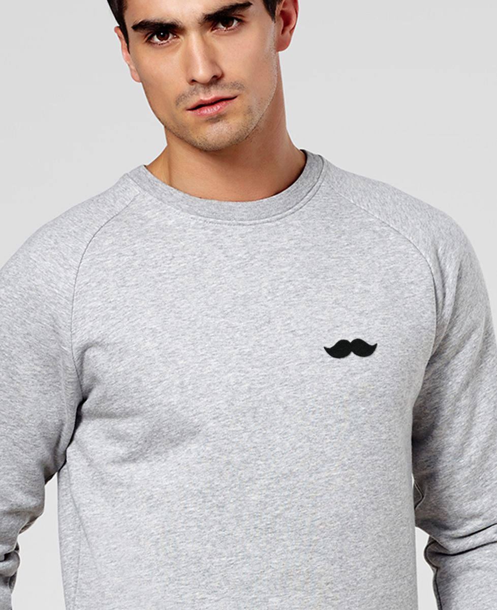 Sweatshirt homme Moustache (broderie) - Cadeaux Papa