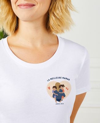 T-shirt femme La meilleure Maman personnalisé - Cadeaux Papa, Cadeaux Maman, Future Maman