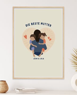 Poster Die beste Mutter individualisiert - Geschenke Mama, Werdende Mutter/Vater