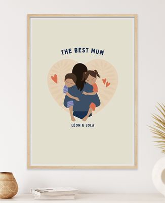 Poster Customized "The best mum" - Mom's gifts, Mom/Dad-to-be
