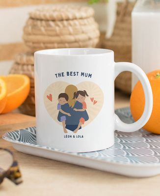 Mug Customized "The best mum" - Mom's gifts, Mom/Dad-to-be