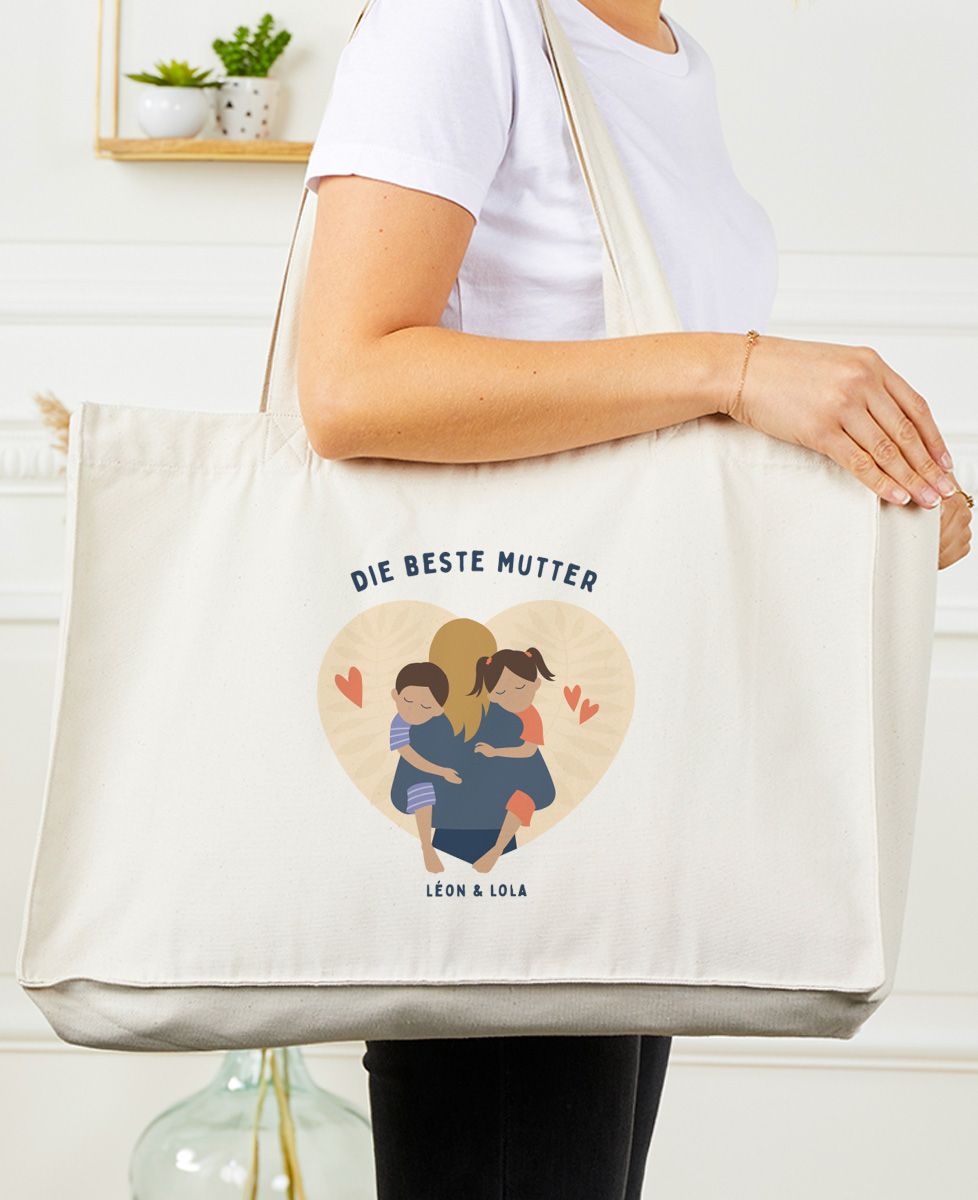 XXL Tote bags Customized "Best Mum" - Gifts for Dad, Mom's gifts, Mom/Dad-to-be