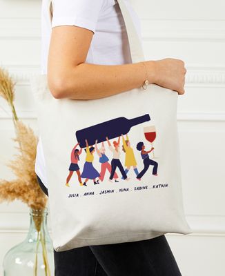 Tote Bag Aperitif-Freunde individualisiert - EVJF