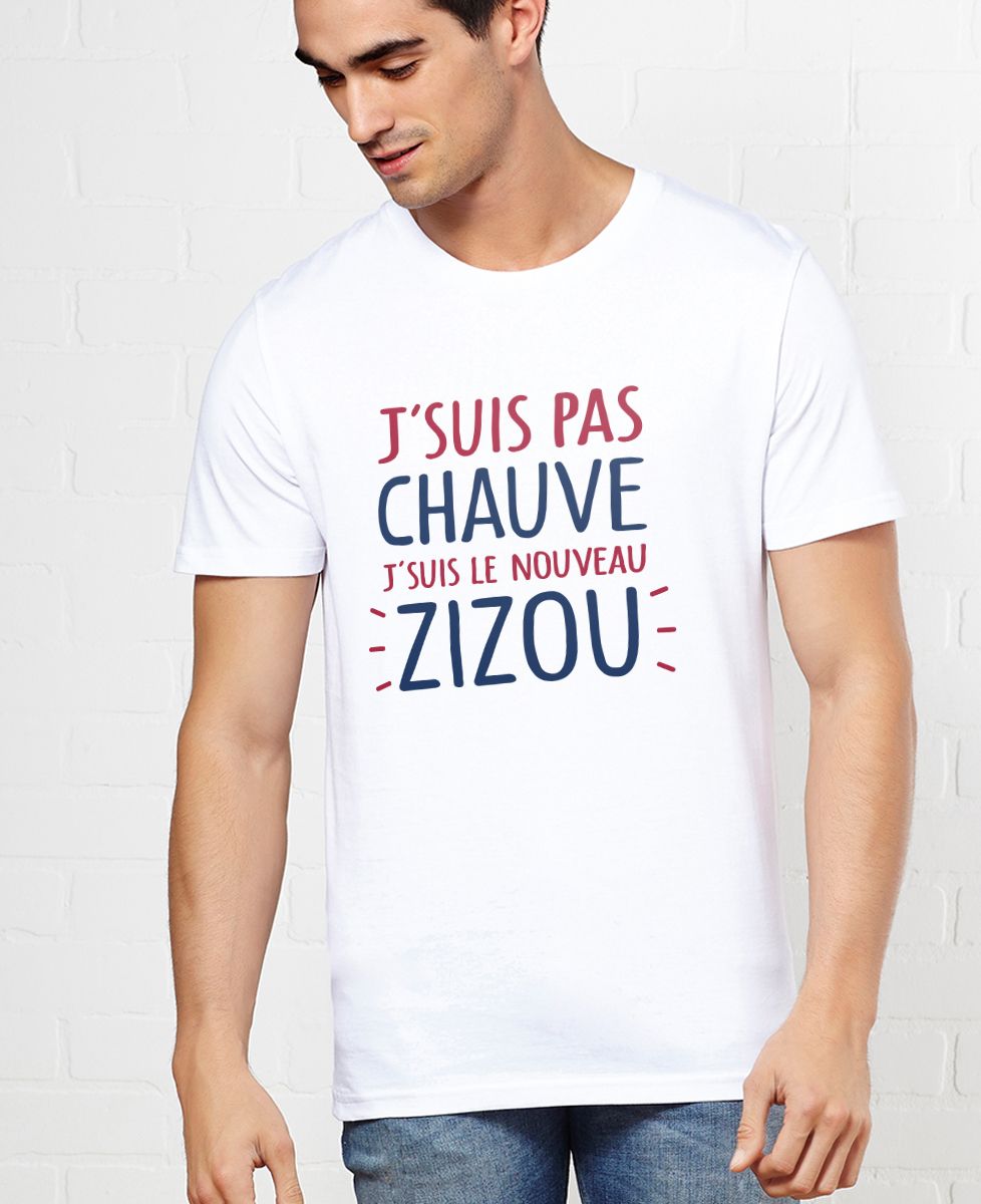T-shirt homme J'suis pas chauve j'suis le nouveau Zizou - Sport, Football