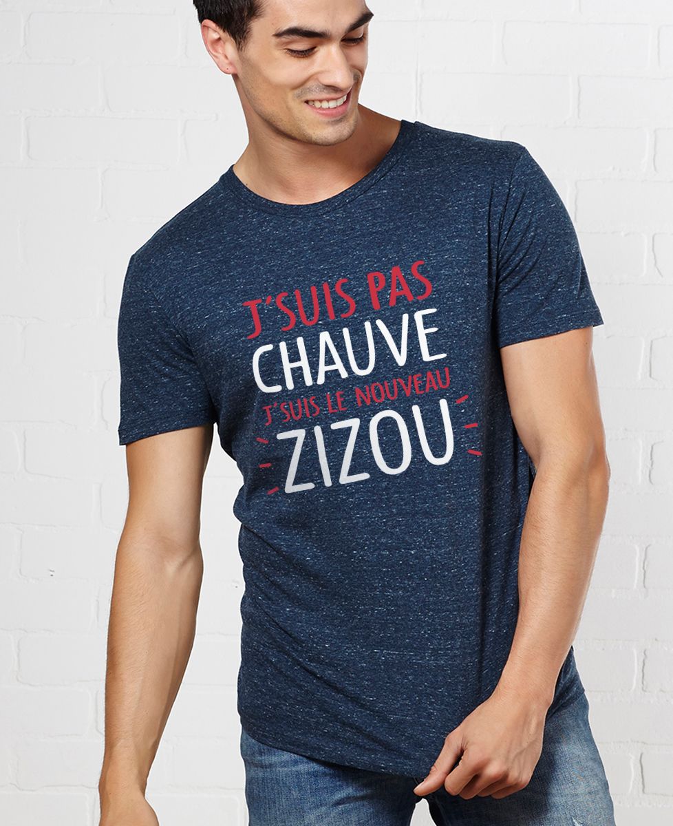 T-Shirt homme J'suis pas chauve j'suis le nouveau Zizou