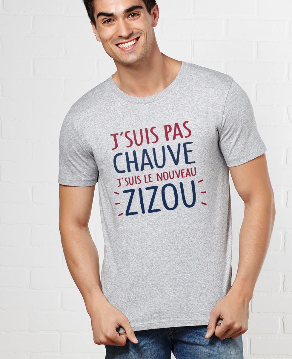 T-Shirt homme J'suis pas chauve j'suis le nouveau Zizou
